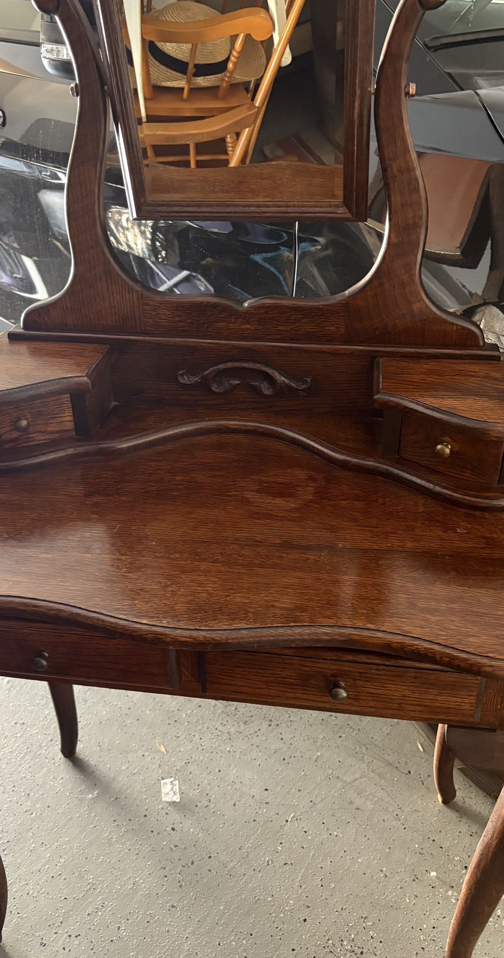 1970s Vintage Oak Vanity