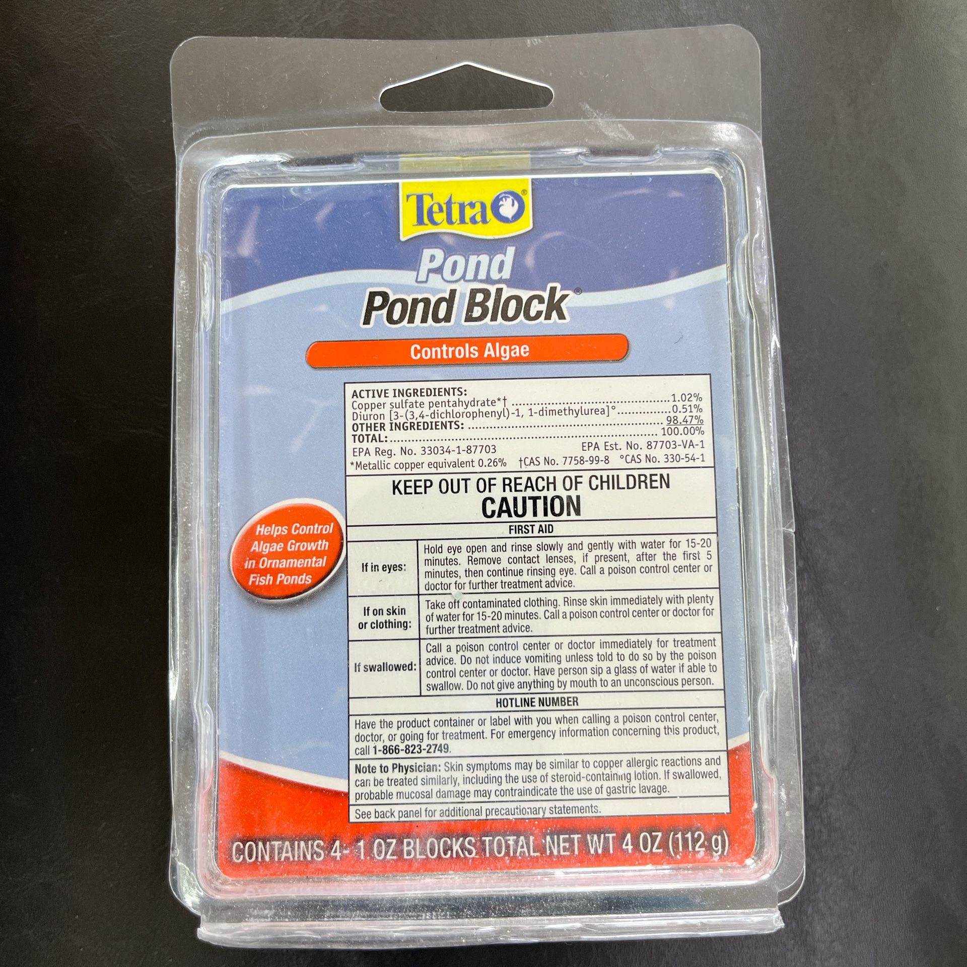 Fountain Block by Tetra Pond -water garden-feature-controls algae-4 blocks 4 oz