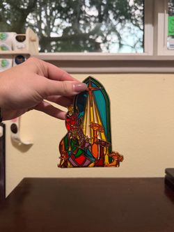 Vintage 3 Wise Nativity Scene Men Stained Glass Decoration 5 1/2 Inches Tall