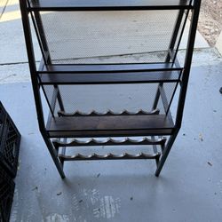 Wine bottle shelf
