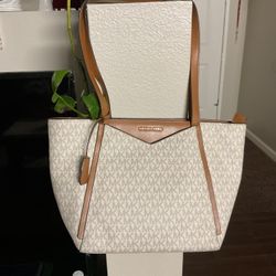 New Michael Kors Beige / Brown Bag