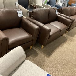 New 3pc set Sofa loveseat and chair dark brown color
