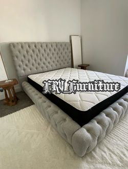 New queen bed frame with mattress