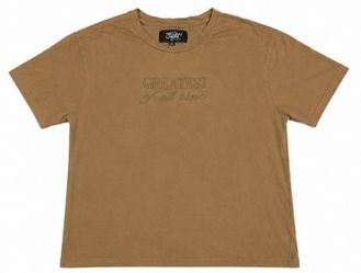 Tan and brown graphic tee