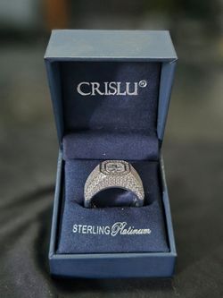 Platinum Plated Sterling Silver with Asscher Cubic Zirconia