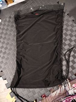 black ruched tube top or mini dress