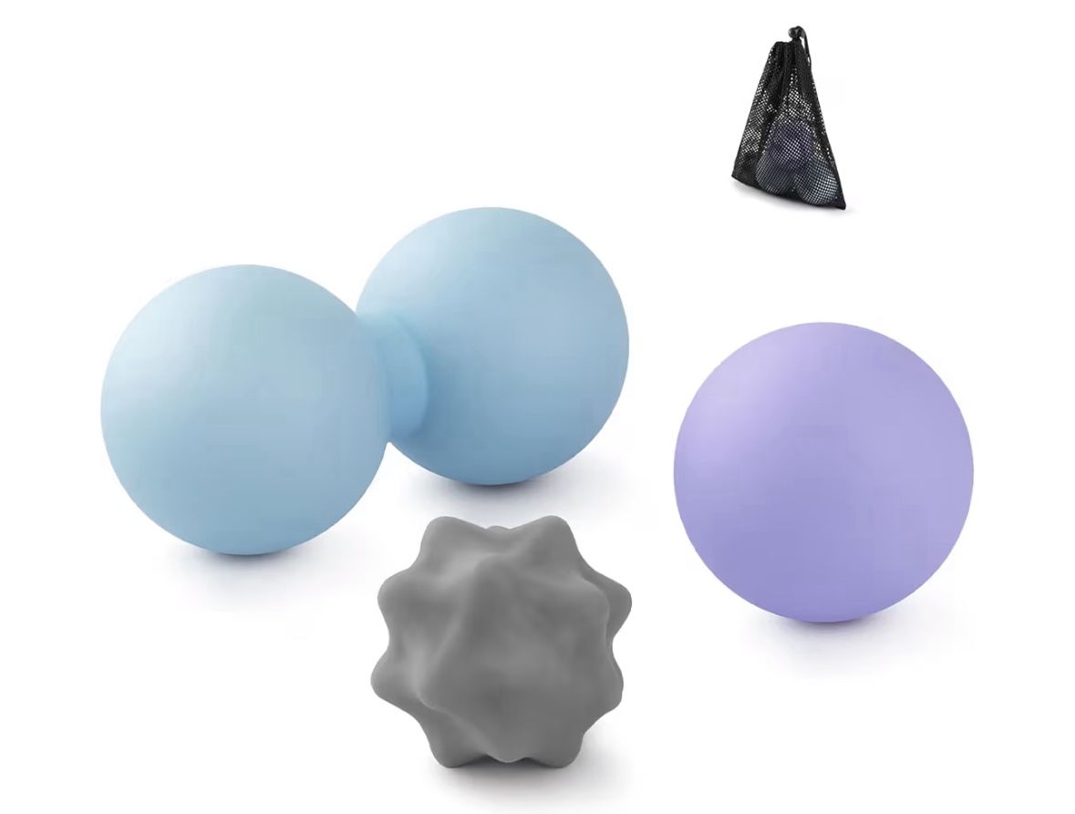 Silicone Massage Ball Set - 3 Therapy Balls for Myofascial Release