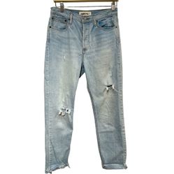 Denim Forum The Yoko High Rise Slim in light wash
