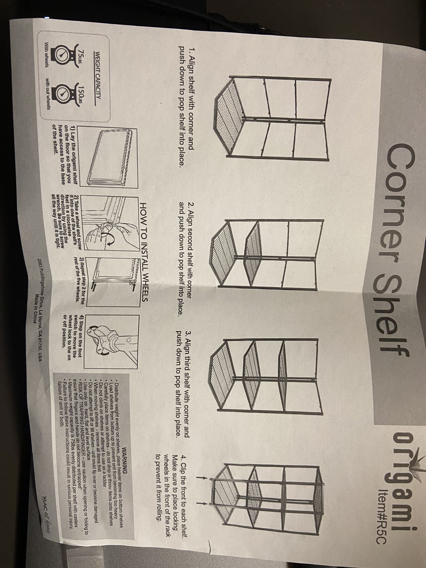 Corner Shelf Organizer