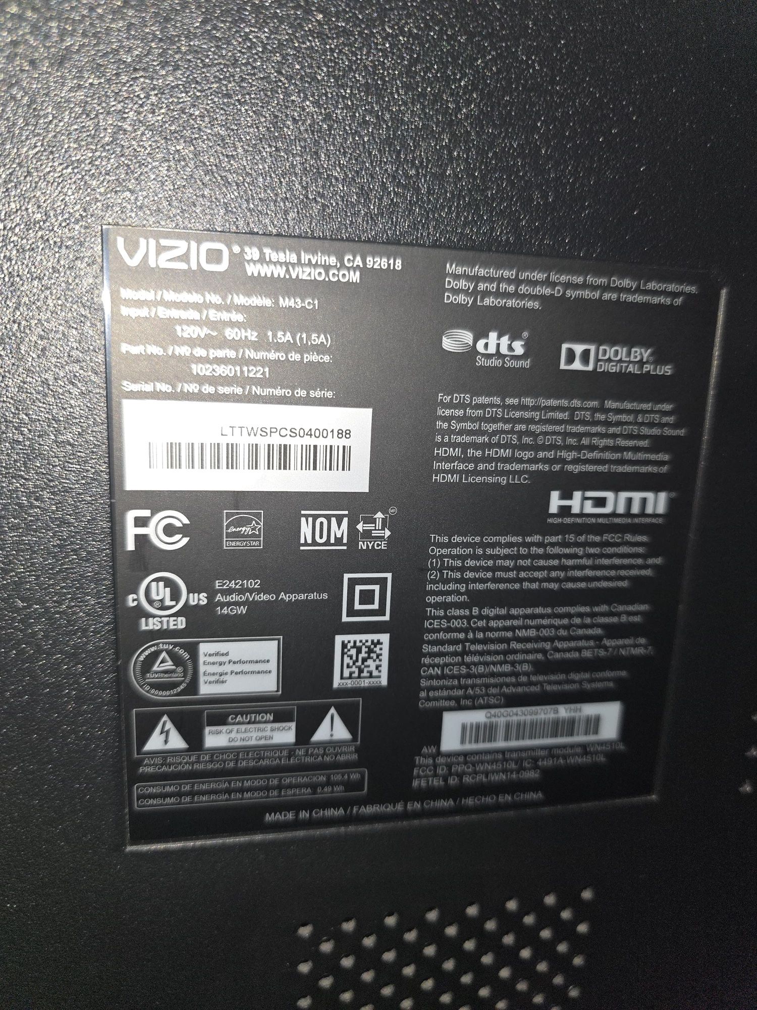 Vizion 43” Smart TV