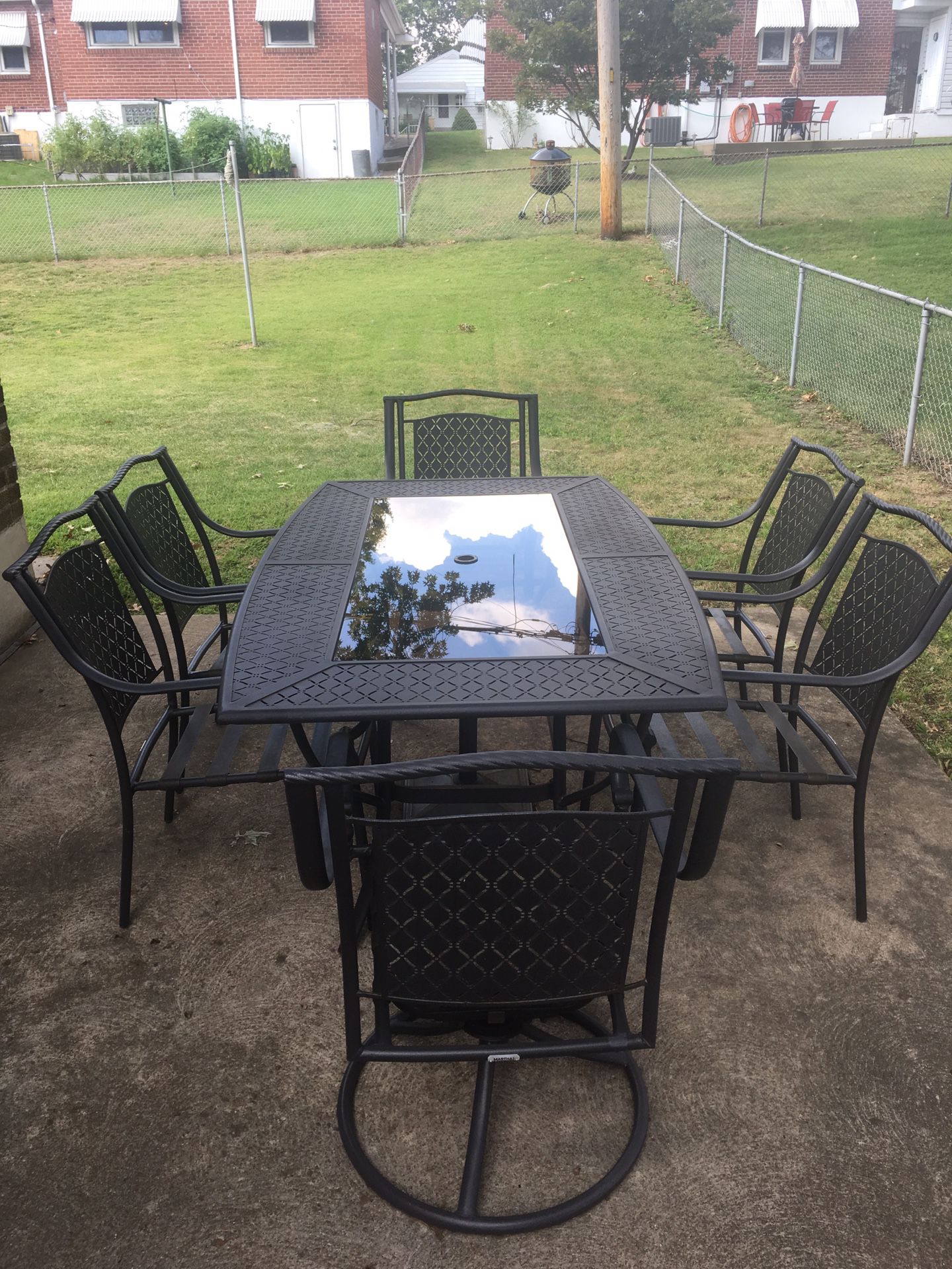 7 Piece Outdoor Patio Dining Set Table 6 Chairs Martha Stewart Living Mallorca No Cushions For Sale In St Louis Mo Offerup