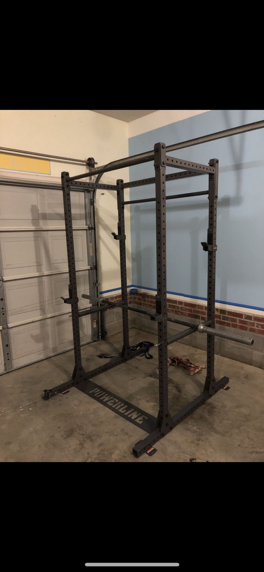 Squat Rack, Bar, And Weights 