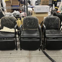 Black Reclining Shampoo Chairs Barber