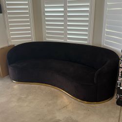 Velvet Sofa Black And Gold