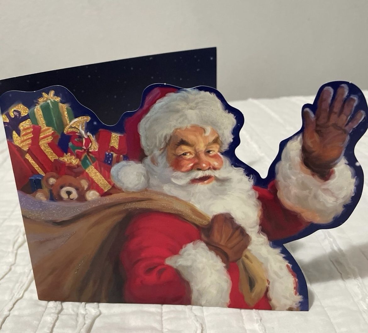 New Magic Paper Group Santa Christmas Cards With Envelopes 5x7”