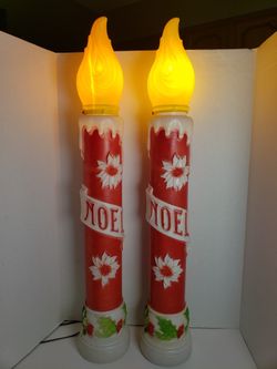 Vintage Noel Blow Mold Candles 1973 Empire Carolina Enterprises