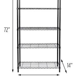 Black 5 Tier Storage Shelf