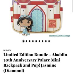 Disney Aladdin Jasmine Loungefly Backpack Bundle