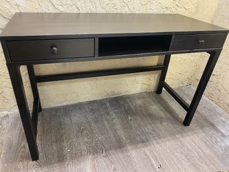 Solid Wood Ikea Hemnes Black Brown Desk with 2 Drawers - Local Delivery for a Fee - See My Items😎