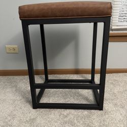 Black Stainless Steel Frame Metal Counter Height Bar Stool