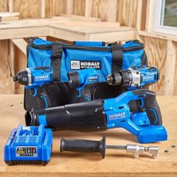 Kobalt 24-Volt Max 4-Tool Lithium Ion Brushless Motor Cordless Combo Kit with Soft Case