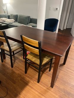 Solid Wood Extendable Dining Table Set with Bench & 2 Chairs