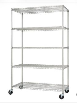 5 sets of 5 tier wire shelving rack with wheels