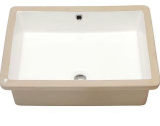 Undermount Bathroom Sink 22x16 Inch White Porcelain Ceramic Rectangular Bathroom Vanity Sinks Under Counter Sink Basin with Overflow