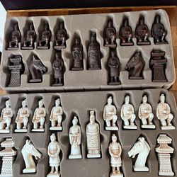 Chess Set China Themed Wood Board 