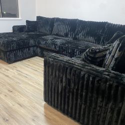 Brand New Comfy Plush Corduroy Sectional Set