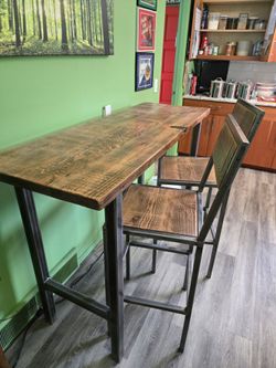 Pub table and chairs by Urban reclamations