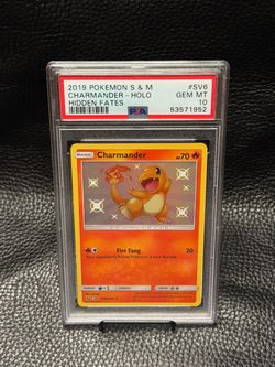 SHINY CHARMANDER HOLO SV6/SV94 2019 HIDDEN FATES PSA10