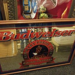Vintage Budweiser Beer Mirror Great condition 