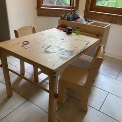 kids wooden art table