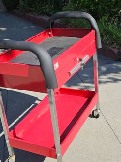 Rolling Cart Big Red with Drower and key