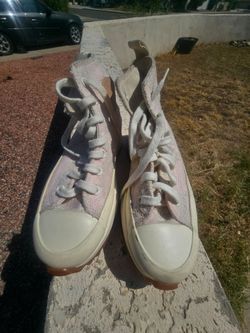Pink & White Converse