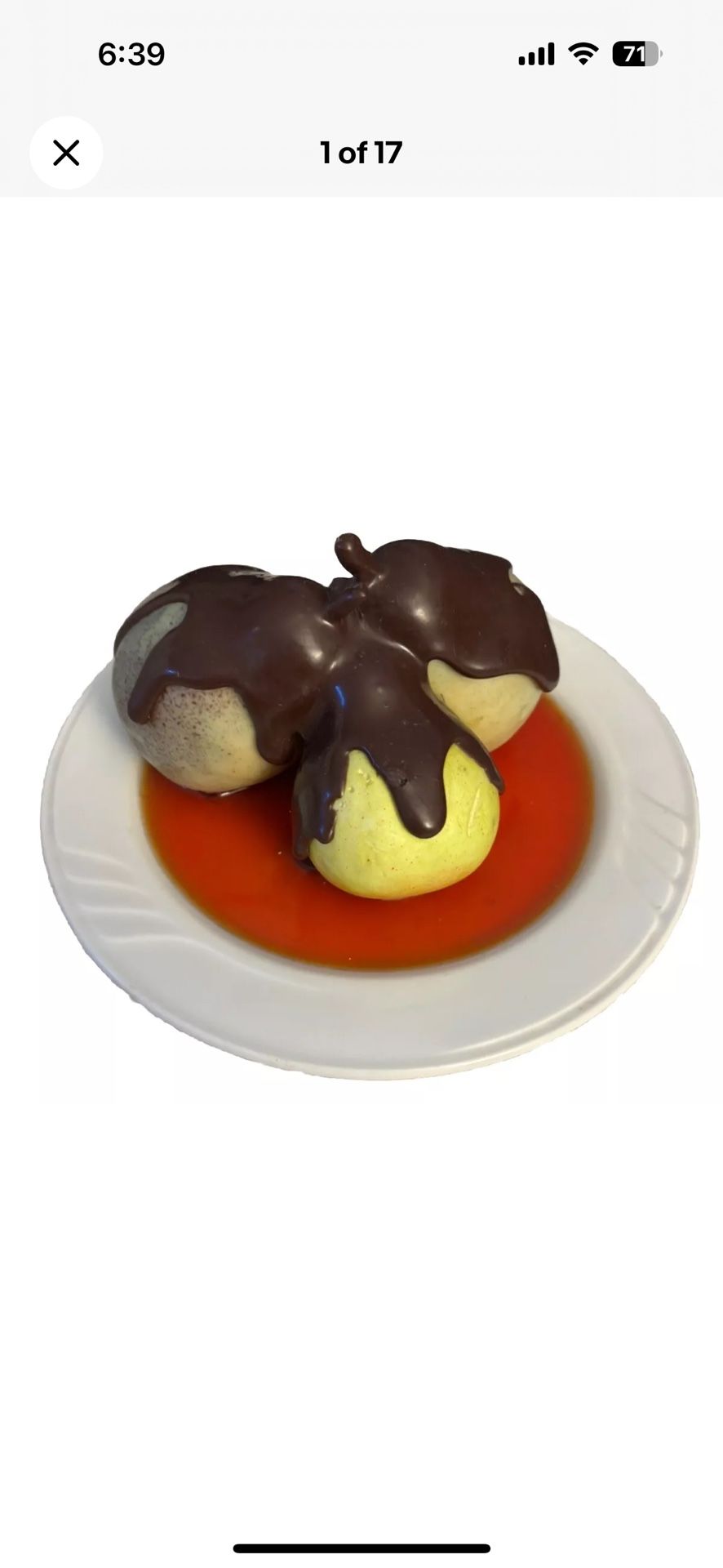 Poached Pears In Red Wine Chocolate Covered Realistic Faux Food Holiday Display