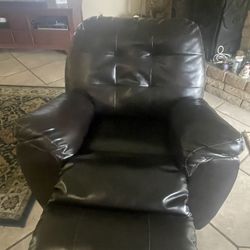 Faux Leather Recliner Rocker
