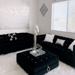 Coaster Velvet Sofa Set Like New 
