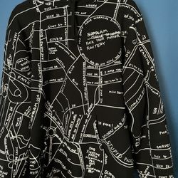 Supreme Gonz Map Embroidered Hoodie Black Long Sleeve Pullover Unisex Size M 