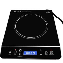 OMEO Portable Induction Cooktop Hot Plate Countertop Burner 1800 Watts Induction Burner with LCD Sensor Touch, LED Display, 10 Temperature Levels, Chi