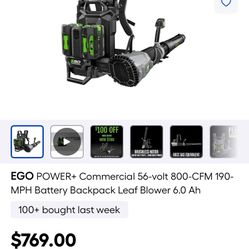 New EGO Commercial Backpack Blower