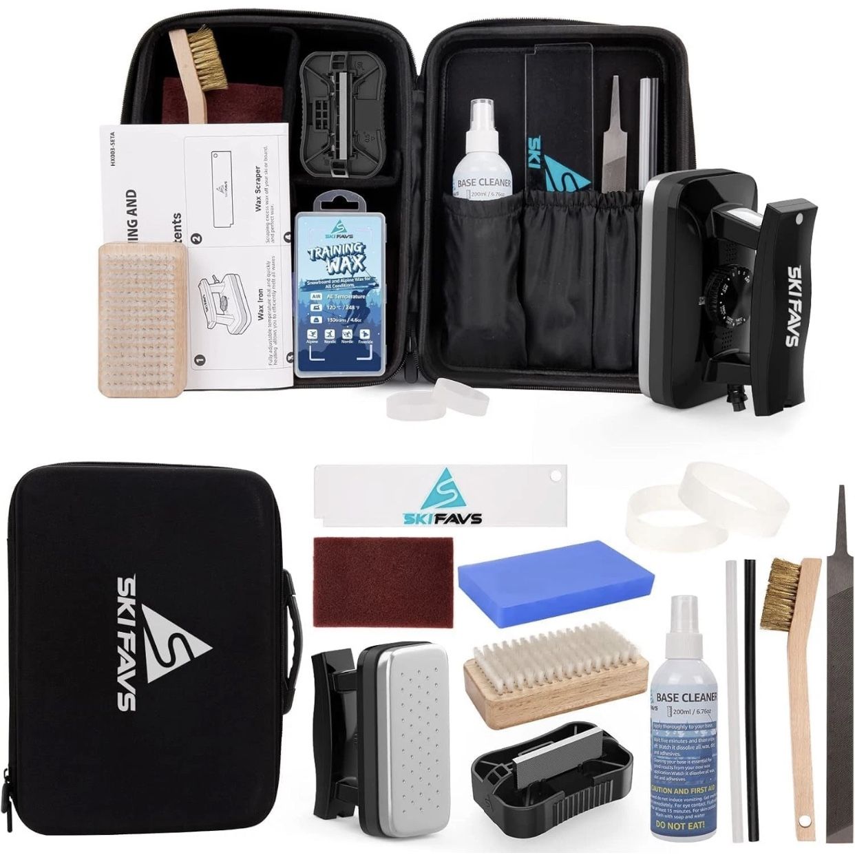 Ski / Snowboard Tune & Wax Kit Ski Favs HX003-SetB Complete Iron Brush Tuner (Retail $145) New