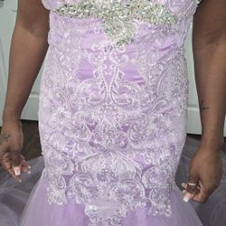Custom made Wedding/ Prom/ Quinceanera Lavender dress/Gown 