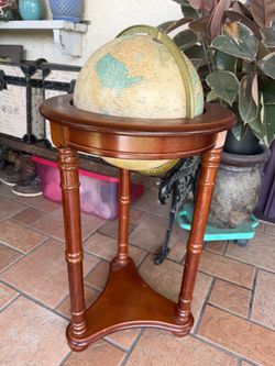 Floor Standing World Globe on Wood Stand