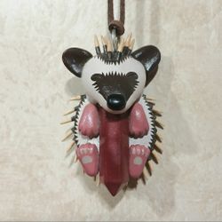 Polymer Clay Hedgehog With Mookaite Crystal 