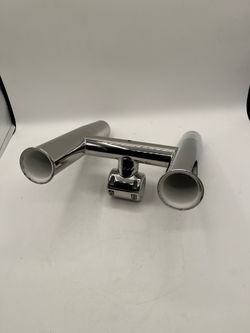 2 Tubes Rocket Launcher Fishing Rod Holder for 1.25" Rail, Stainless Steel, Heavy Duty