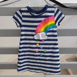 M&M's World Striped Rainbow Dress Short Sleeve Dress Girl Dress Size 2T  Washed with detergent & sanitizer  Comes from pet free smoke free home