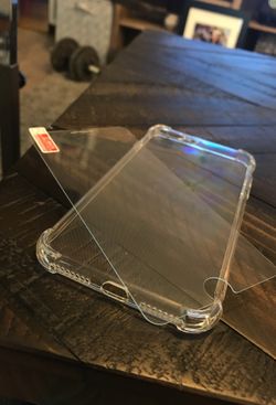 iPhone 7 Plus and 8 plus case and tempered glass for $15