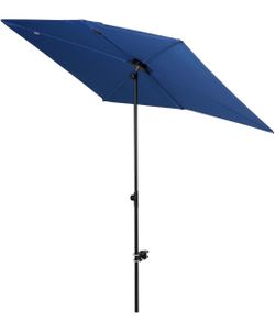 New -Balcony Umbrella, 6x4 FT Rectangular Outdoor Umbrella, Patio Umbrella with 360 Degree Roating Knob, Patio Shade with Clamp for Balcony, Apartment